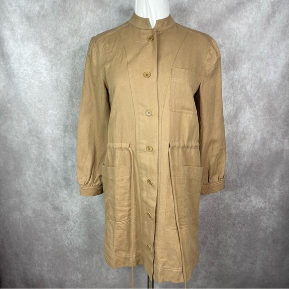 Apiece Apart Nueva Aragon Mini Cotton Linen Safari Dress In Camel Size 0 - Picture 2 of 9